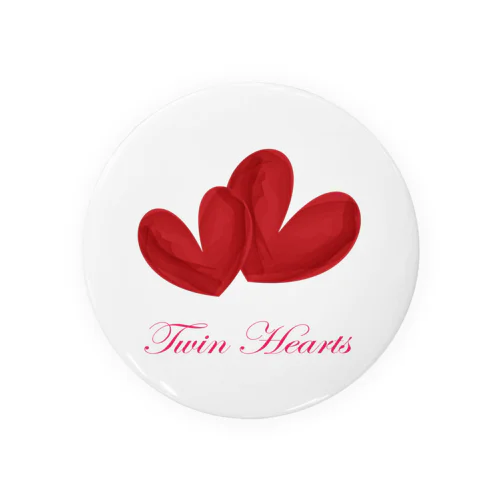 Twin Hearts Tin Badge