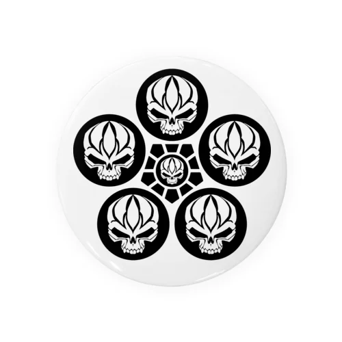 髑髏抜き梅鉢 黒（オリジナル家紋シリーズ） Tin Badge