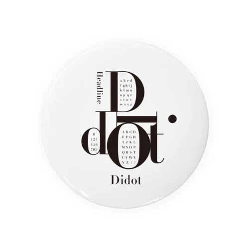 typo graphic -Didot Tin Badge