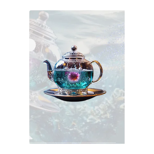 Blue teapot クリアファイル