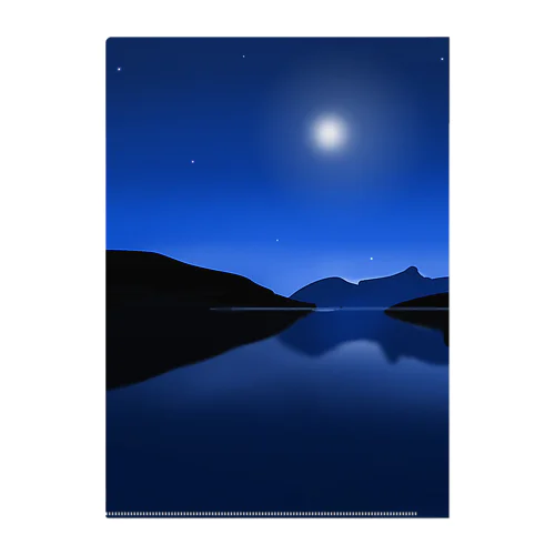 月と夜と湖 クリアファイル