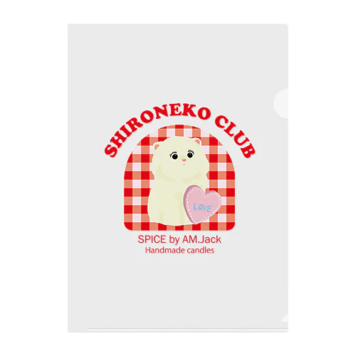 しろねこくらぶ／RED Clear File Folder