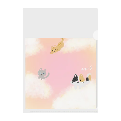 ふわふわ猫の楽園 Clear File Folder