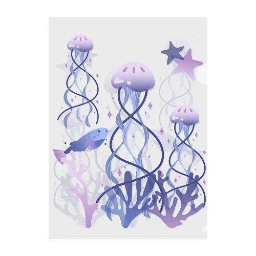 Dream jellyfish　くらげ浮遊 Clear File Folder