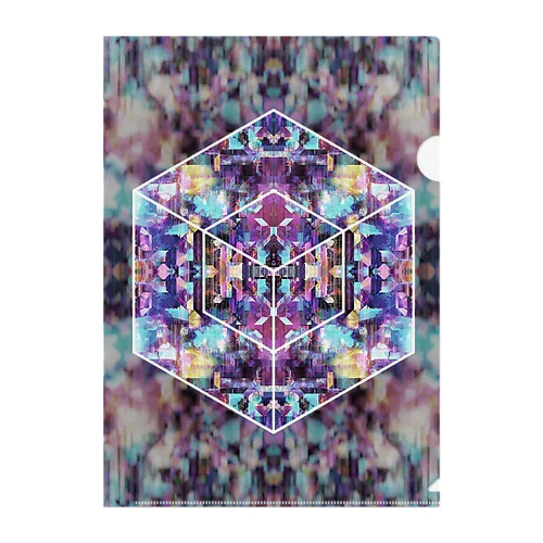 Holographic cube(dark) Clear File Folder