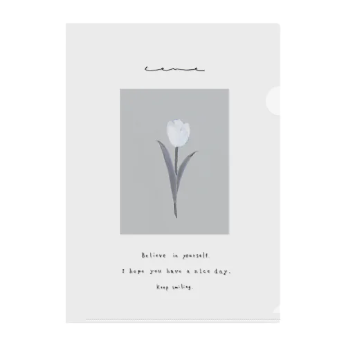 *sugar milk sherbet blue Tulip× white grayish green blue Clear File Folder