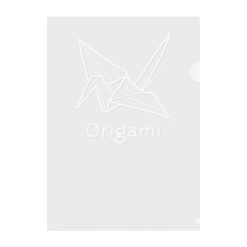 Origami (折り紙鶴) 白デザイン クリアファイル