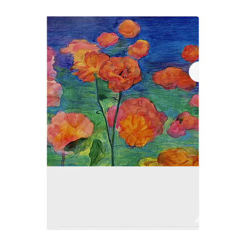 着る絵画　薔薇　と　薔薇の微笑みグッズ Clear File Folder