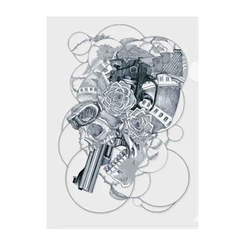 Scull-circles Clear File Folder