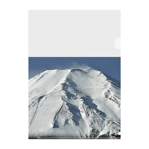 冠雪した富士山_003 Clear File Folder