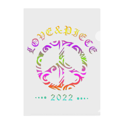 Love＆peaceシリーズRainbowcolorバージョン Clear File Folder