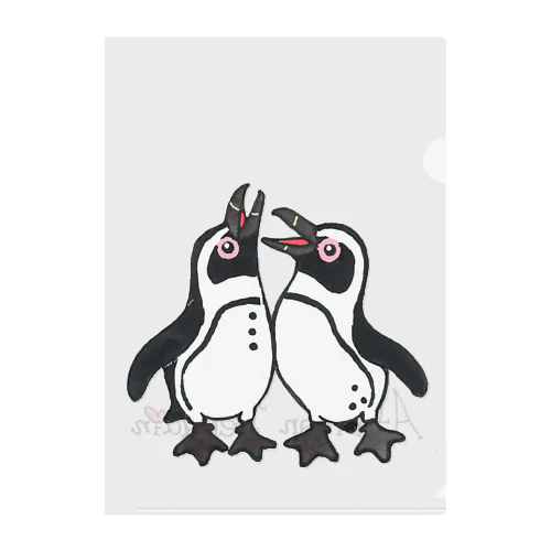 仲良く鳴き交わす🐧🐧 Clear File Folder