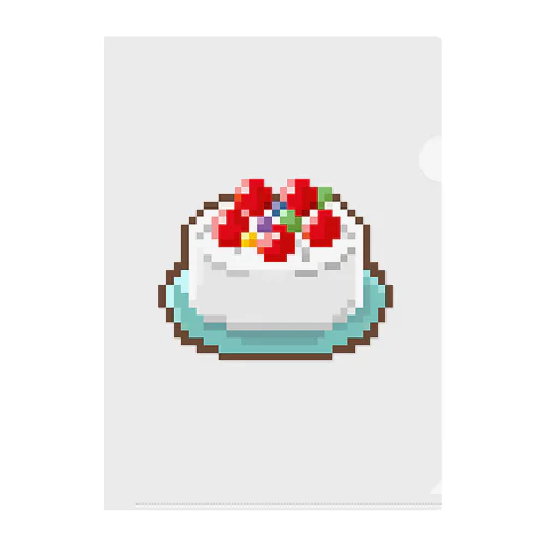 ドット絵風・お誕生日ケーキ クリアファイル