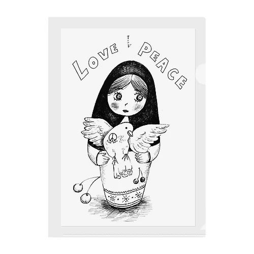 LOVE&PEACEのマトリョーシカちゃん Clear File Folder