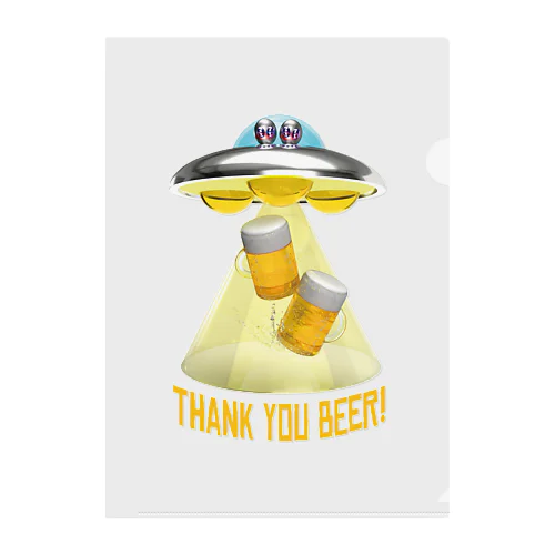 ビール泥棒👽🍻👽（飲酒運転ダメ。ゼッタイ。） Clear File Folder