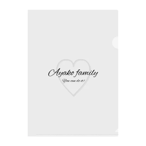 AYAKO family👩‍👧‍👦🐶 Clear File Folder