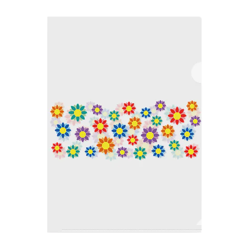 カラフルな花 Clear File Folder