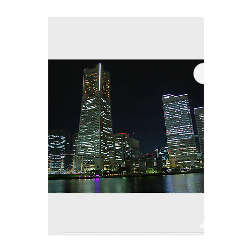横浜みなとみらいの夜景 - Yokohama Minato-Mirai (Night view) - Clear File Folder