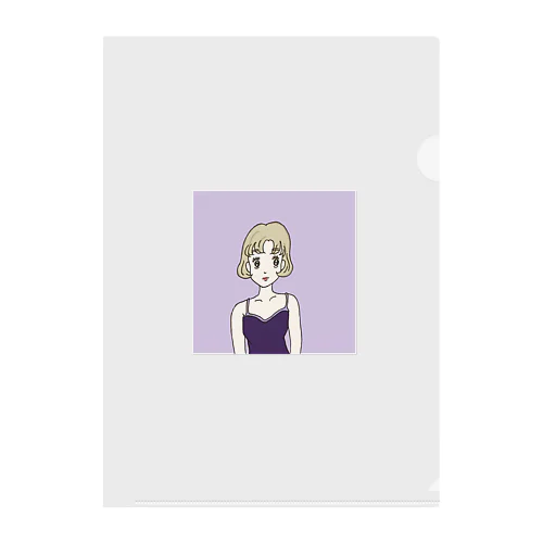 Ms. Blonde Short Hair Clear File Folder