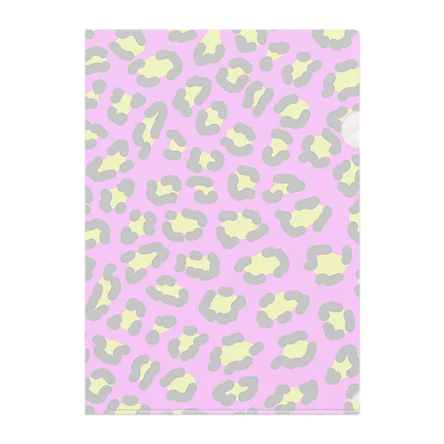 ポップなレオパード柄　ピンク Clear File Folder