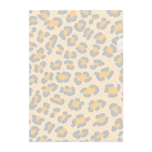 ポップなレオパード柄　オレンジ Clear File Folder