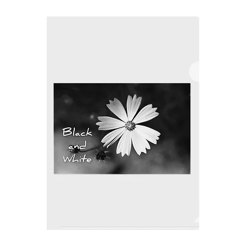 MONOCHROME FLOWER Clear File Folder