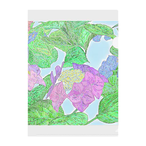 紫陽花（あじさい） クリアファイル