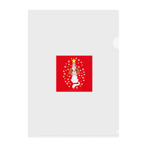 キャバリアクリスマス（赤） クリアファイル