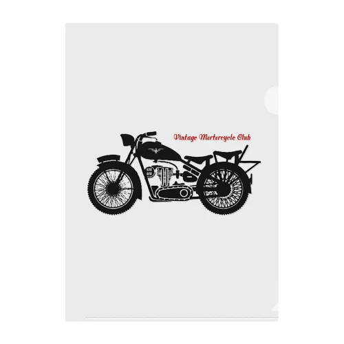 VINTAGE MOTORCYCLE CLUB Clear File Folder