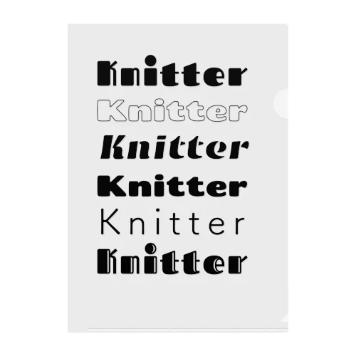 many knitters (black) Clear File Folder