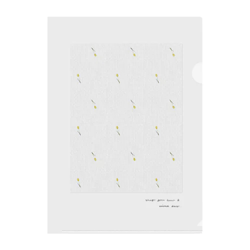 Yellow Flower Pattern  Clear File Folder