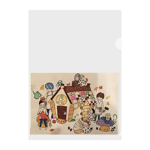 お菓子の国のブレイクタイム Clear File Folder