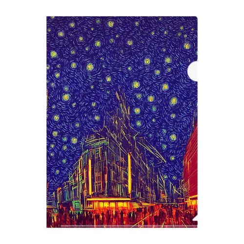 city of red buildings Clear File Folder
