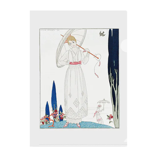 ジョルジュ・バルビエ “Le cyprès et la rose—Robe d’été de Dœuillet” Clear File Folder