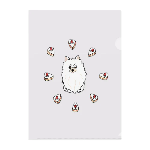 a pomeranian / shortcake Clear File Folder