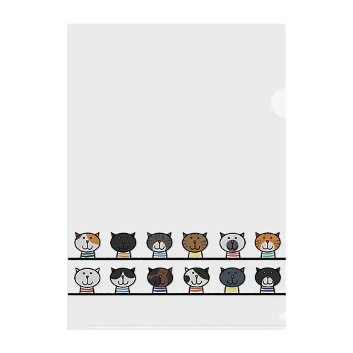 せいぞろいするねこ Clear File Folder