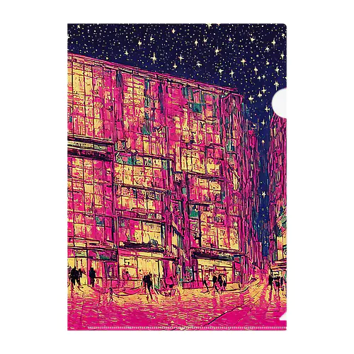 modern pink city Clear File Folder