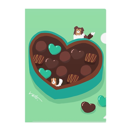 シェルティ×チョコ(ミントカラー) Clear File Folder