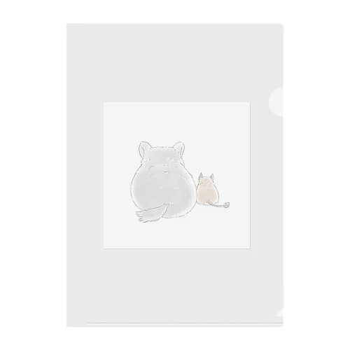 ボフボフチンチラ&デグーの後ろ向きグッズ Clear File Folder