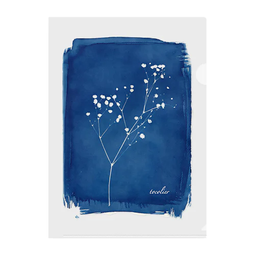 Cyanotype "gypsophola" Clear File Folder