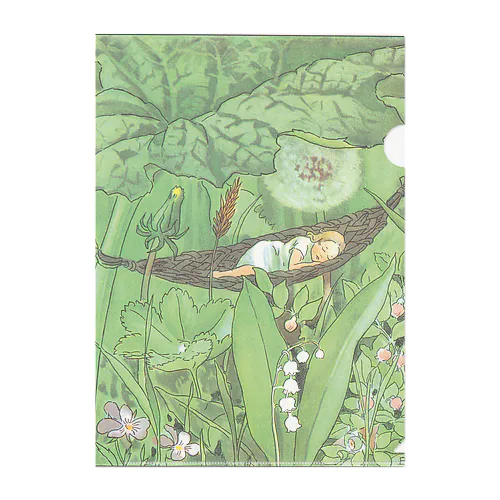 ハンモックで眠るおやゆびひめ by Elsa Beskow Clear File Folder