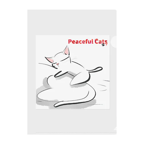 Peaceful Cats おやすみ Clear File Folder