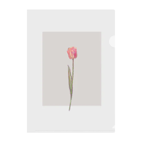 🍑 peach milk tea × peach tulip . クリアファイル