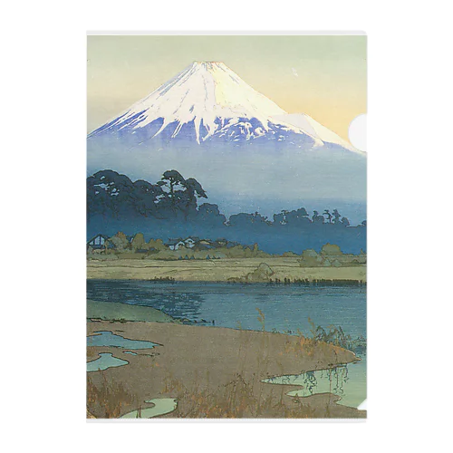 日本画：冨士拾景 朝日 Clear File Folder