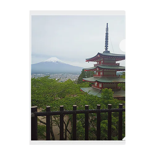 富士山と五重塔 Clear File Folder