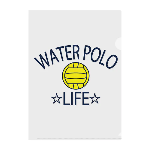 水球(すいきゅう)(water polo)・アイテム・デザイン・Tシャツ・チームT・かっこいい・かわいい・クラブT・球技・得点・ボール・選手・ポジション・部活・スポーツ・シンプル・チームワーク クリアファイル