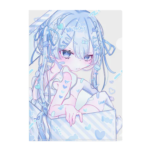 ホワイトデーくん-透過ver- Clear File Folder