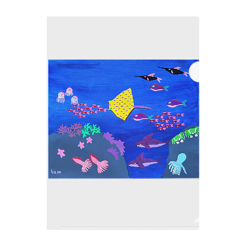 カムくんのお魚グラス Clear File Folder