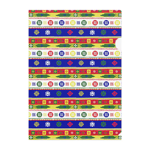 チベットのお寺（タルチョー5色） Clear File Folder