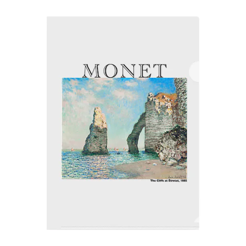 モネ　エトルタの断崖  Claude Monet Clear File Folder
